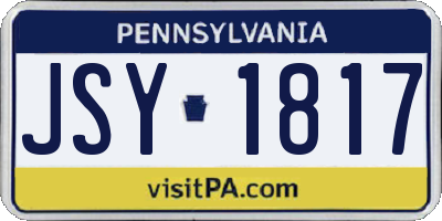 PA license plate JSY1817