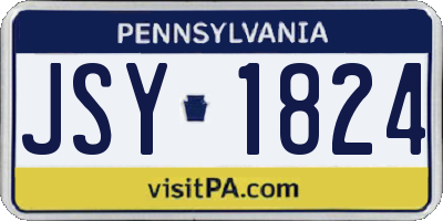 PA license plate JSY1824