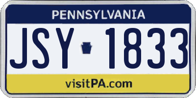 PA license plate JSY1833