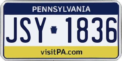 PA license plate JSY1836