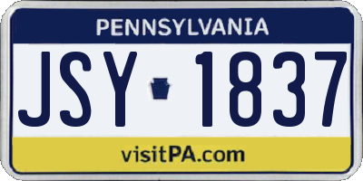 PA license plate JSY1837