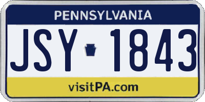 PA license plate JSY1843