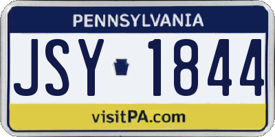 PA license plate JSY1844