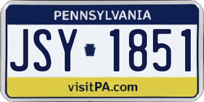 PA license plate JSY1851