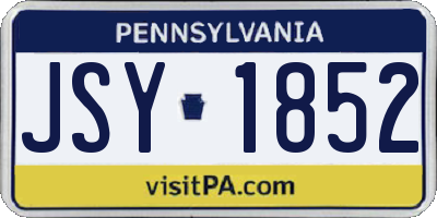 PA license plate JSY1852