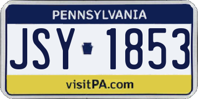 PA license plate JSY1853