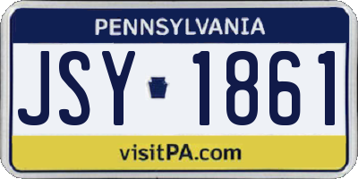 PA license plate JSY1861