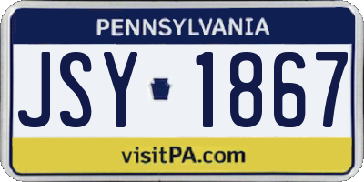 PA license plate JSY1867