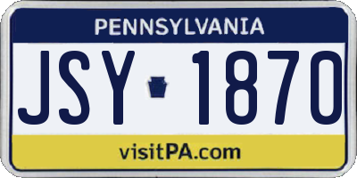PA license plate JSY1870