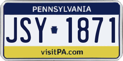 PA license plate JSY1871