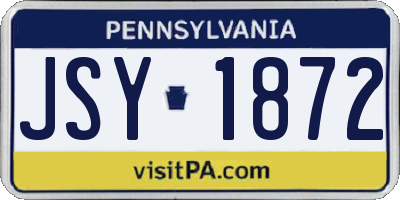 PA license plate JSY1872