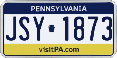 PA license plate JSY1873