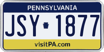 PA license plate JSY1877