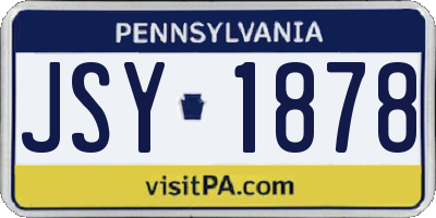 PA license plate JSY1878