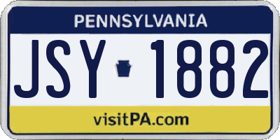 PA license plate JSY1882