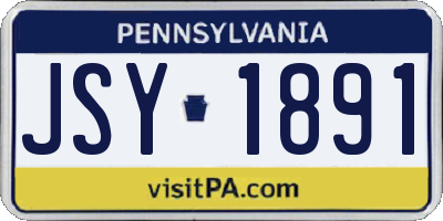 PA license plate JSY1891