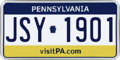 PA license plate JSY1901