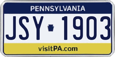 PA license plate JSY1903