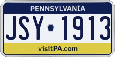 PA license plate JSY1913