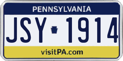 PA license plate JSY1914