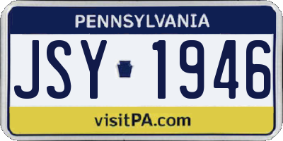 PA license plate JSY1946