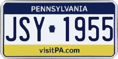 PA license plate JSY1955