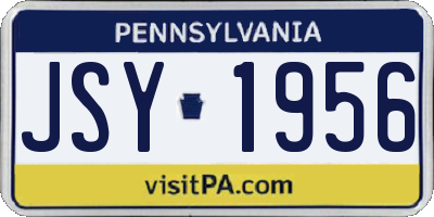 PA license plate JSY1956