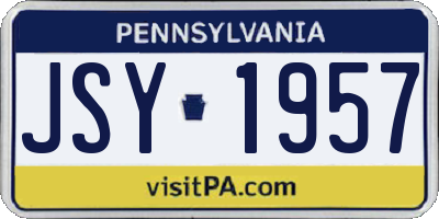 PA license plate JSY1957