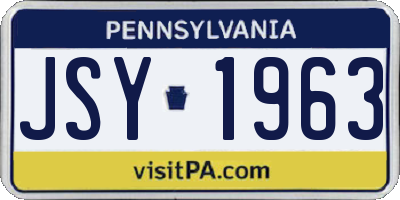 PA license plate JSY1963