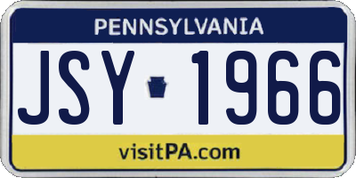 PA license plate JSY1966