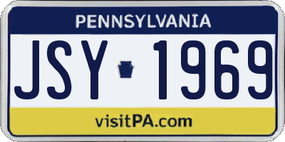 PA license plate JSY1969