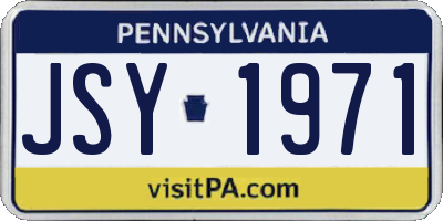 PA license plate JSY1971