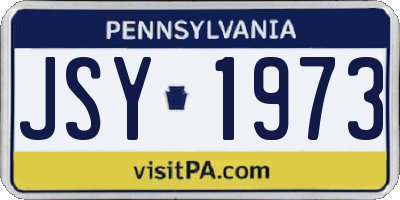 PA license plate JSY1973
