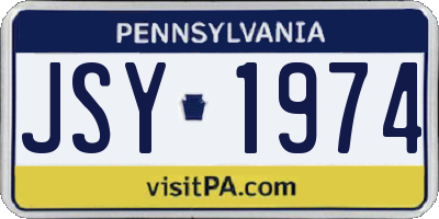 PA license plate JSY1974