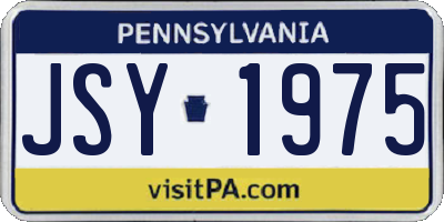 PA license plate JSY1975