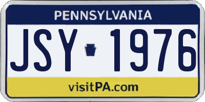 PA license plate JSY1976