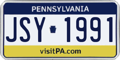 PA license plate JSY1991
