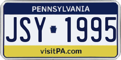 PA license plate JSY1995