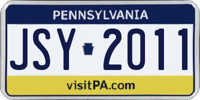 PA license plate JSY2011