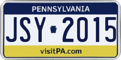 PA license plate JSY2015