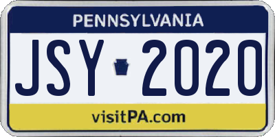 PA license plate JSY2020