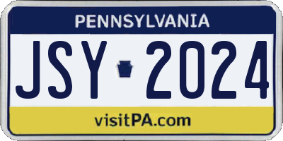 PA license plate JSY2024
