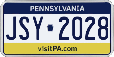 PA license plate JSY2028