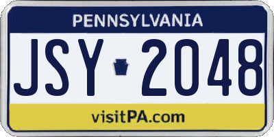 PA license plate JSY2048
