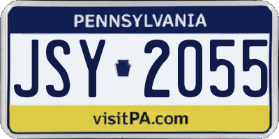 PA license plate JSY2055