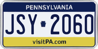 PA license plate JSY2060