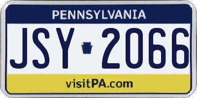 PA license plate JSY2066