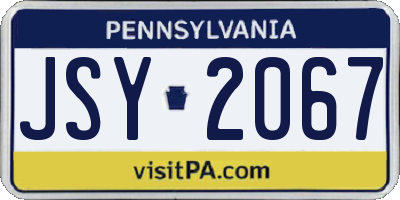 PA license plate JSY2067
