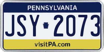 PA license plate JSY2073