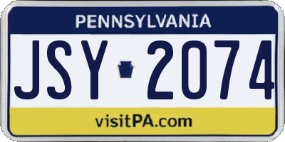 PA license plate JSY2074
